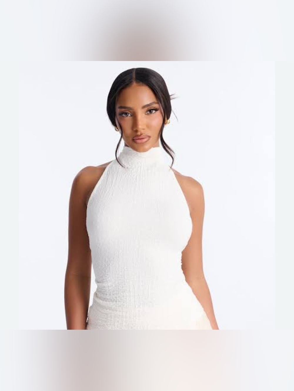 Sincerely Jules Sleeveless White Chevron Halter Sweater Tank Size Small